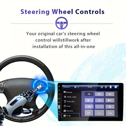 Single 1 Din 9-Inch Car MP5 Player Car Stereo Radio 2.5D HD 1080P Touch Screen Autoradio Support Mirror Link FM AUX Function with External Microphone+Rear View Camera Car