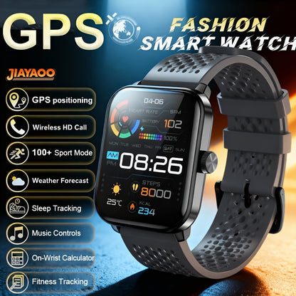 GPS Smart Watch for Men & Women - Outdoor Sports Watch with Wireless HD Calling, Sleep Monitor, Music Control, Fitness Tracker, Compatible with iPhone & Android, Usb Rechargeable, Ideal Christmas Gift For Boyfriend