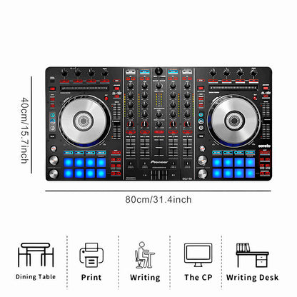 1pc Pioneer DJ DDJ-SX Controller Mouse Pad & Office Desk Mat - Non-Slip Rubber Base & Polyester Surface with DJ-Themed Design, Scratch-Resistant Durable Gaming & Music Production Mat for DDJ-SX Controller Compatibility, Ideal