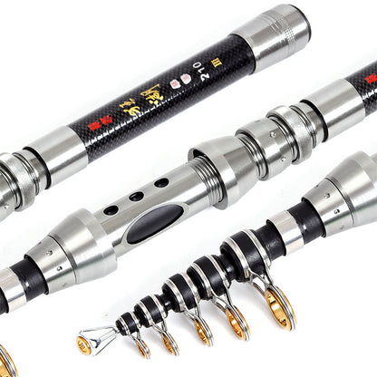 Telescopic Fishing Rod and Reel Combos Full Kit, 5:5:1 Carbon Fiber Fishing Pole, Shielded Bearings Stainless Steel BB Spinning Reel 7.9FT
