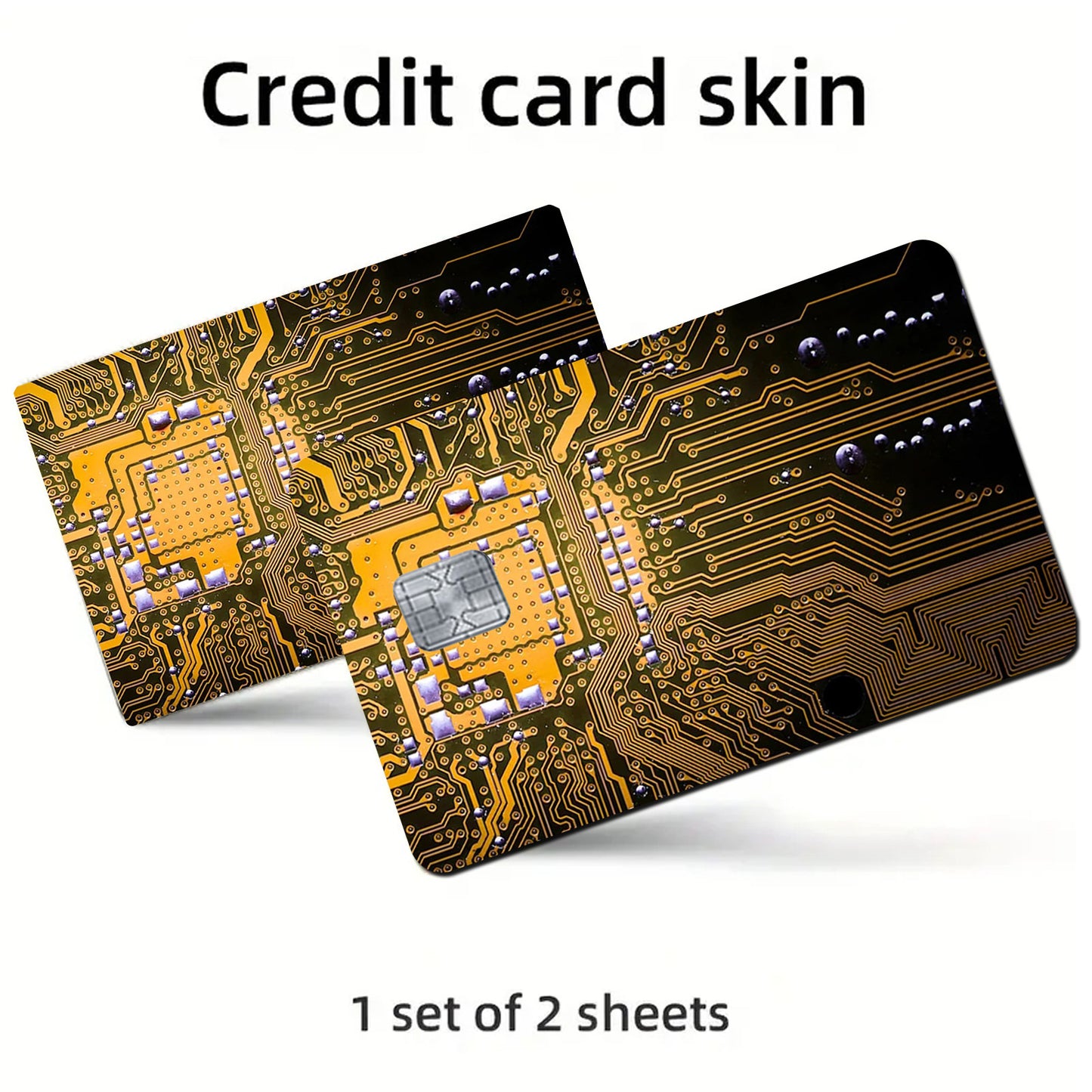 Two Shiny Ultra-Thin Vinyl Credit Card Skins - Glossy Finish, Scratch & Impact Resistant, Precise Fit for Credit/Debit Cards, Transit Passes & Key Cards - One-Time Use Protective Cover with Easy Application (No Residue) - Com