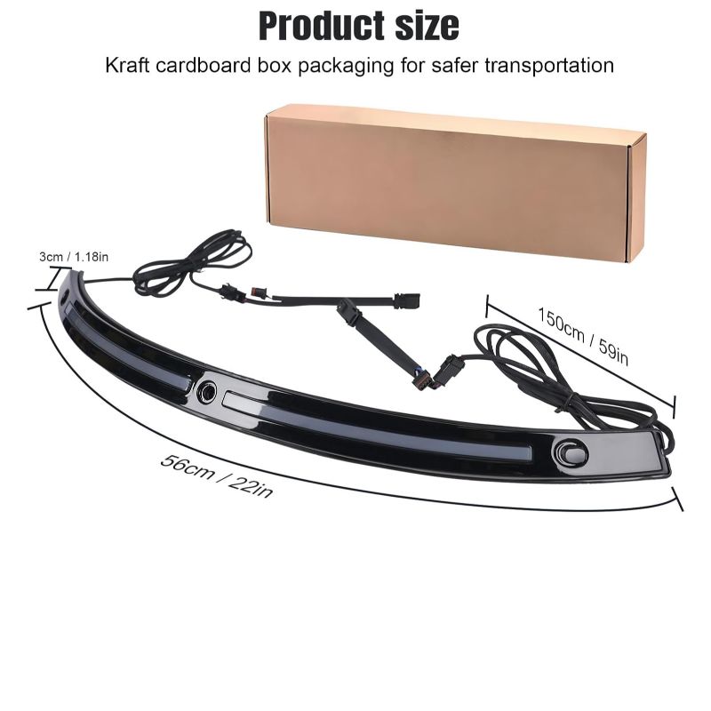 Running Turn Signal Windshield Windscreen Trim Fit for Harley 2014 Touring Electra Glide Street Glide Ultra Limited (Chrome Windshield Trim, LED Running/Turn Signal, Smoke Lens)