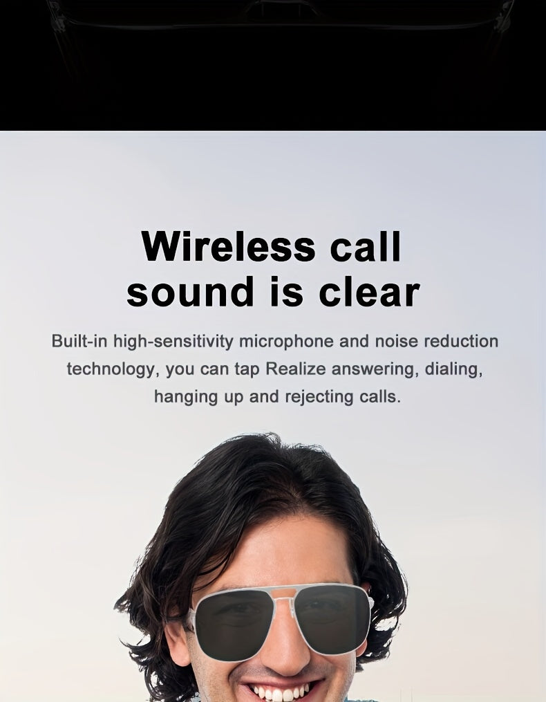 5.3 wireless glasses headset, sunglasses sports, smart wireless glasses, sports glasses, wireless calls, music playback, pilot sports glasses, cycling glasses wireless headset, sports outdoor cycling glasses, suitable for men