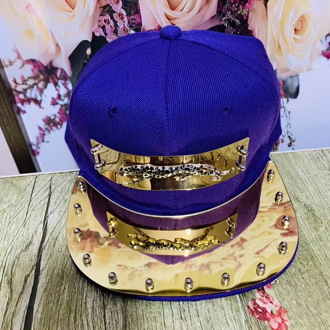1pc Men'S Fashion Hip-Hop Street Dance Performance Baseball Cap - Casual Style, 100% Polyester, Lightweight, Animal Print, Non-Stretch Fabric - For Men - Suitable for Streetwear, Dance, Casual Occasions - Perfect Gift for Fas