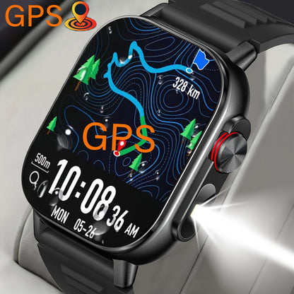 COIUSOR New 2, 01-inch GPS Smartwatch, GPS Location, Wireless Calling and SMS Alerts, Compass, Altitude, Pressure, IP68, 100 Sports Modes Fitness Tracking Smartwatch, Suitable for IOS and Android Phones, Suitable for Men and