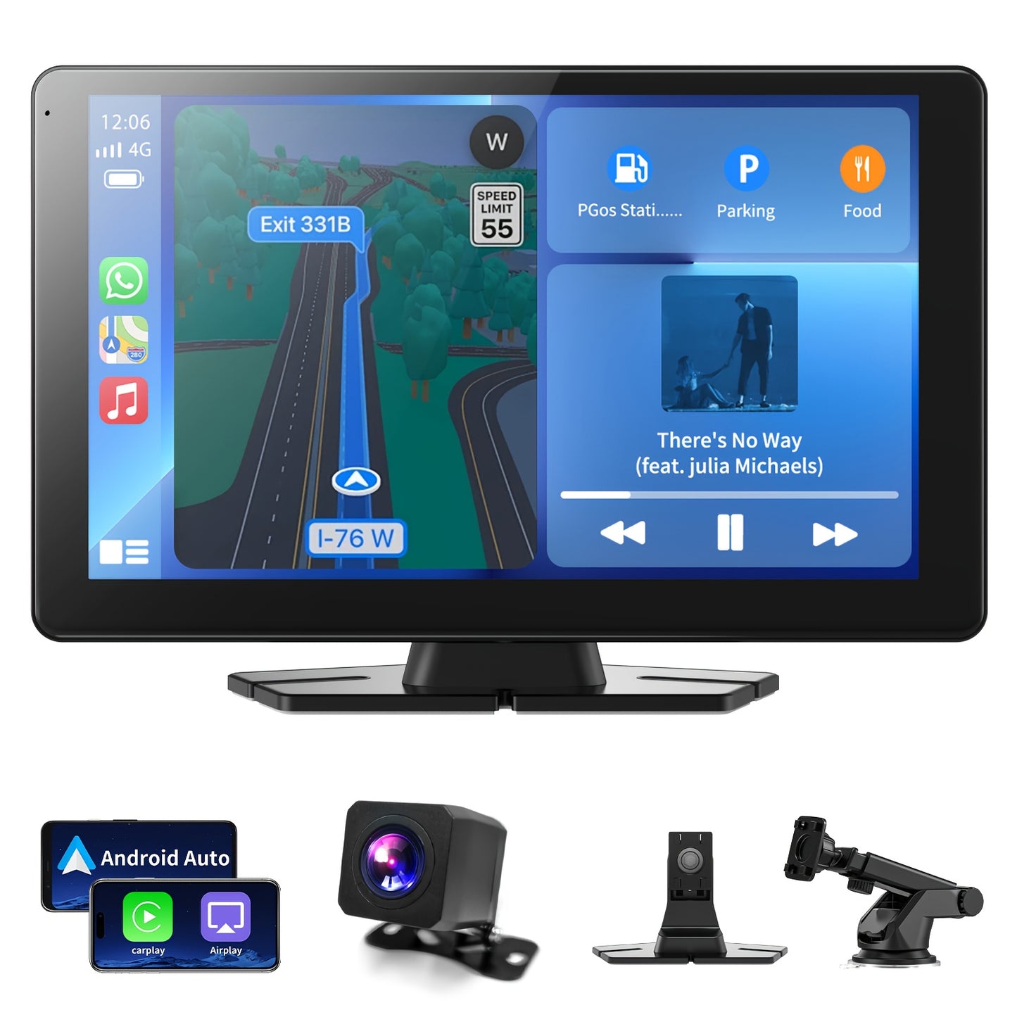 9'' 1080P Carplay Touch Screen | Double Car Stereo, Radio, Mp5 Player, Car Audio Receivers, Supports Mirror Link, Hands Free Call, Bt/Fm/Wireless Remote, Tf/Usb/Aux With Ir Remote Control, Universally Applicable, Usb Charging