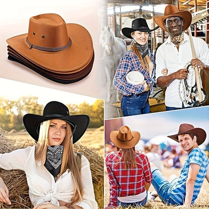 Western Cowboy Hat 12pcs Set, Cowboy Party Hats for Family Reunions And Holiday Decorations, Unisex for Men And Women for Halloween, Christmas Event & Party Supplies for Christmas, Newyear, Valentine, Party Events