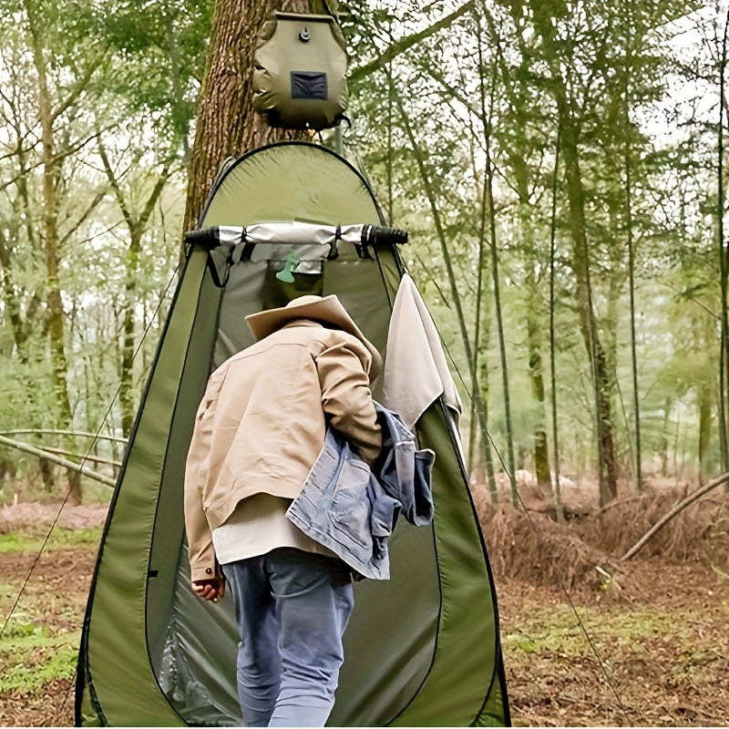 Set of 2 Portable Privacy Tents for Camping Showers - 5 Gallon Solar Shower , Quick to Assemble And Dismantle, Convenient for Hiking, Fishing, And Beach Activities - Green, Outdoor Shower Tent | Pop-Up