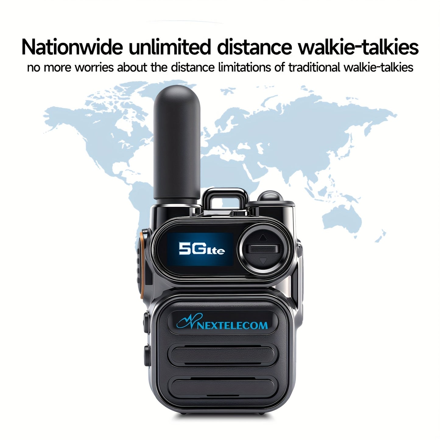 G388 Global Long-range Walkie-talkie 5G Two-way Radio, Multi-LED Flashlight, Rechargeable PTT Cellular Radio Fast Wireless Unlimited Range, Far-end Intercom, HD Sound Quality, Rugged And Suitable for Outdoor Activities (with