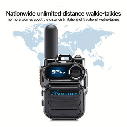 G388 Global Long-range Walkie-talkie 5G Two-way Radio, Multi-LED Flashlight, Rechargeable PTT Cellular Radio Fast Wireless Unlimited Range, Far-end Intercom, HD Sound Quality, Rugged And Suitable for Outdoor Activities (with