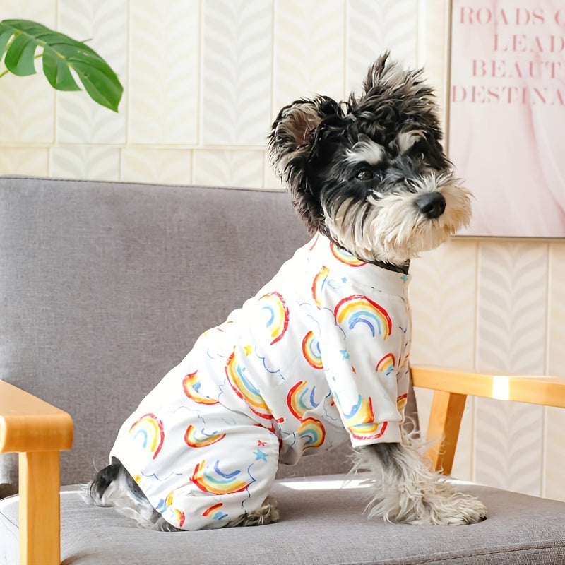 Pajamas with a Rainbow Design for Pet Dogs