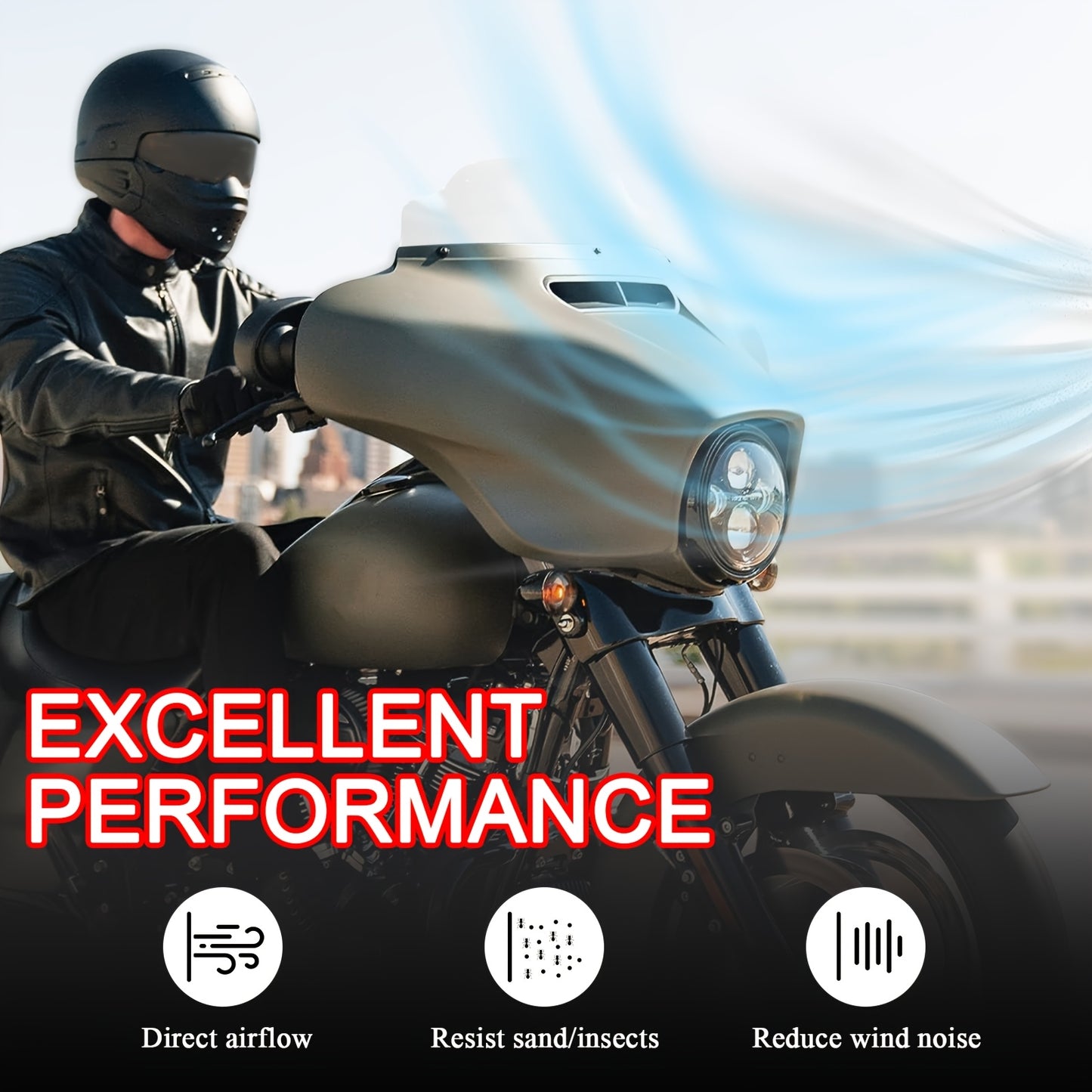 6-Inch Wave Windshield Windscreen Wind Splitter Suitable for Harley Touring Models from 1996 to 2013, Including Street Glide, Electra Glide, Tri Glide, And Ultra Classic Glide, Available in Black, Clear, Or Smoke