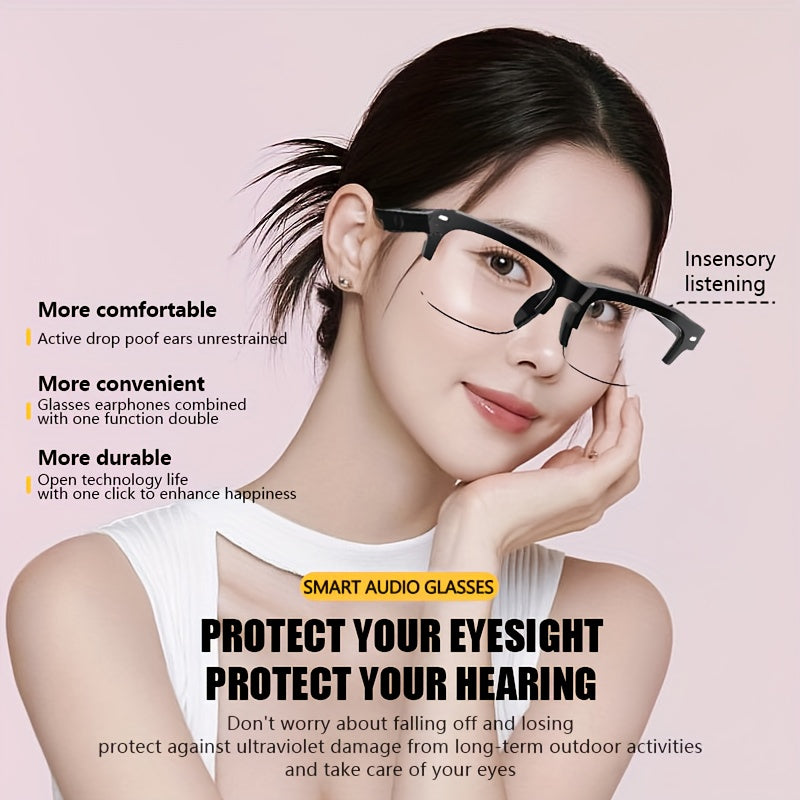 New Fashionable Intelligent Color Changing Glasses, with Automatic Dimming Lenses, Anti Blue Light Function, Built-in Microphone, Intelligent Voice Calling, Open Clear Sound, Wireless Connection, Comfortable Wearing for Busin