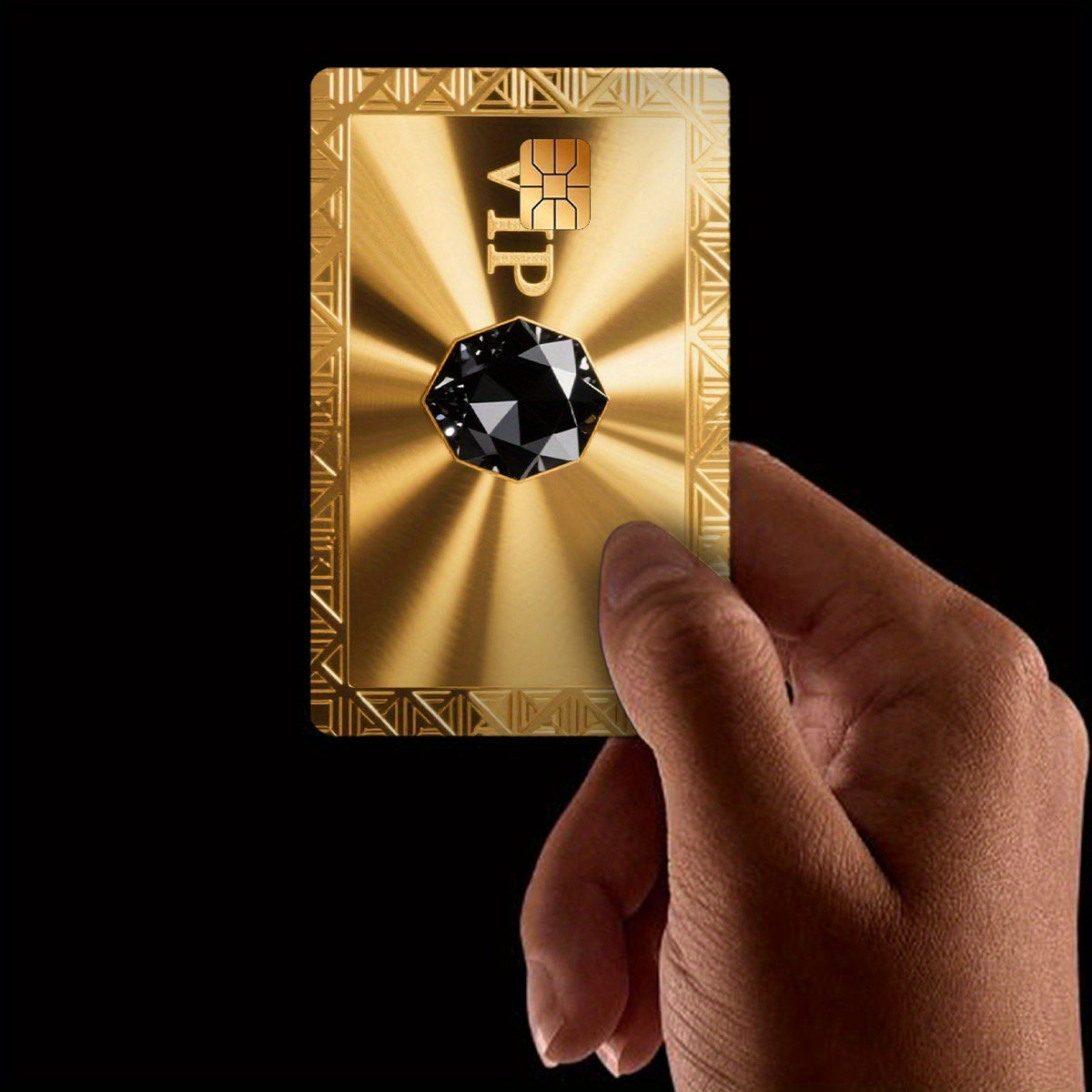 Golden Texture Synthetic Gemstone VIP Sticker Set, 2pcs Durable Privacy Stickers Made of PVC Material, Suitable for Credit Cards, Transit Cards, Debit Cards, etc., Protects Bank Cards from Scratches, Removable Self-Adhesive D