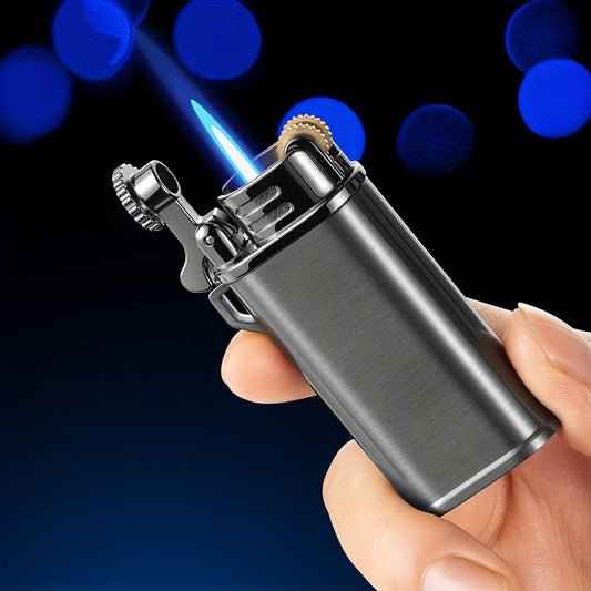 Butane Lighter, Ignition with Sanding Wheel, Refillable And Adjustable Windproof Lighter, Vintage Design, Torch Lighter, Compact And Portable, Perfect Gift for Men, Christmas Present, (Butane Not Included)