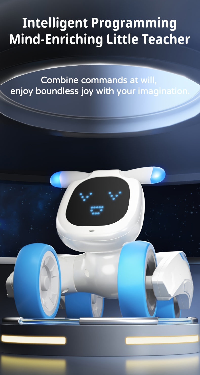 Robot Dog Toy With Face Expression & Lights, Smart Interactive Talking Robot Toys With Voice Control, Touch Sensing, Recording, Singing & Dancing, RC Robot Pet - For Girls & Boys - Perfect Christmas & Birthday Gift