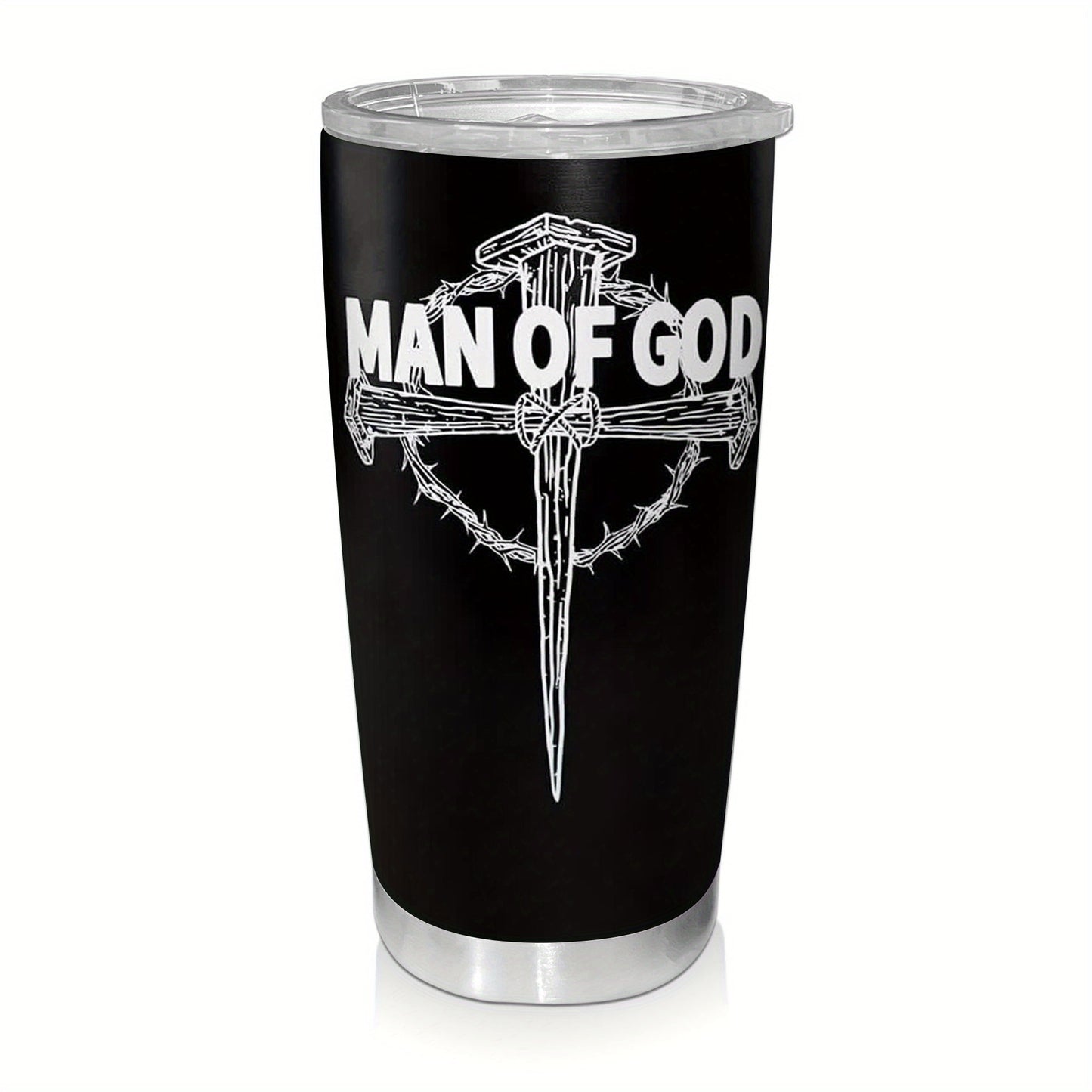 Christian Tumbler for Men Christian Gifts for Men, 20oz Tumbler with Straw and lid, Inspirational Gifts for Men, Graduation Gifts for Men, Travel Mug Coffee Cup, 1pc