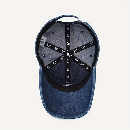Retro Western Baseball Cap - Vintage Distressed Jeans-like Hat with Snapback Closure, Lightweight Non-Stretch Fit for Men & Women, Casual & Formal Events - Durable Everyday Cowboy Hat