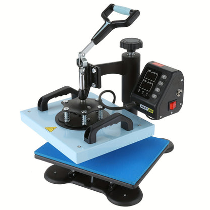 650W 12"x10" Heat Press with Dual Heating Tubes, 360° Rotation, Digital LCD Controller, Adjustable Pressure - Ideal for T-Shirts, Canvas Bags, Coasters, Pillowcases - Insulated Design for Safe Use