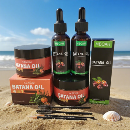 Batana Oil Hair Care Gift Box - 4pcs Set for Women & Teens - Best Birthday, Christmas & Mother's Day Gift