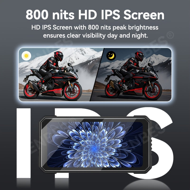 VENBES 6.25-Inch Motorcycle Navigation System with Wireless CarPlay & Android Auto, IP67 Waterproof, Wireless Compatible, for Mount Computer Compatible for /MAPs/Navigations