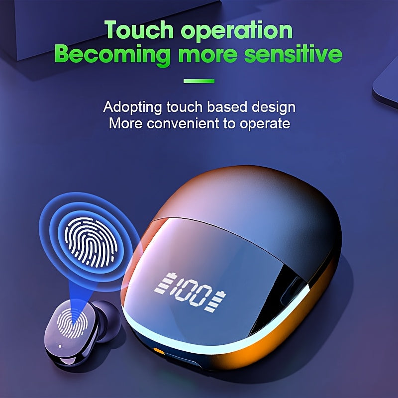 25 Years of Newly Upgraded Wireless Earbuds, Noise-Canceling Sports Headphones, 5.0 Gaming Headphones, Stereo Headphones with a Microphone, Featuring an LED Display, High Sound Quality, Aesthetically Pleasing Sports Headphone