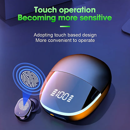 25 Years of Newly Upgraded Wireless Earbuds, Noise-Canceling Sports Headphones, 5.0 Gaming Headphones, Stereo Headphones with a Microphone, Featuring an LED Display, High Sound Quality, Aesthetically Pleasing Sports Headphone