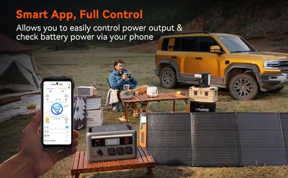 OSCAL PowerMax 1800 Power Station with 200W Solar Panel, 1024Wh Solar Generator, 800W Fast Charging, APP Control Battery Backup for Home, Camping & RVs, Portable Power Station with Solar Panel, Solar Generator with Panels Inc