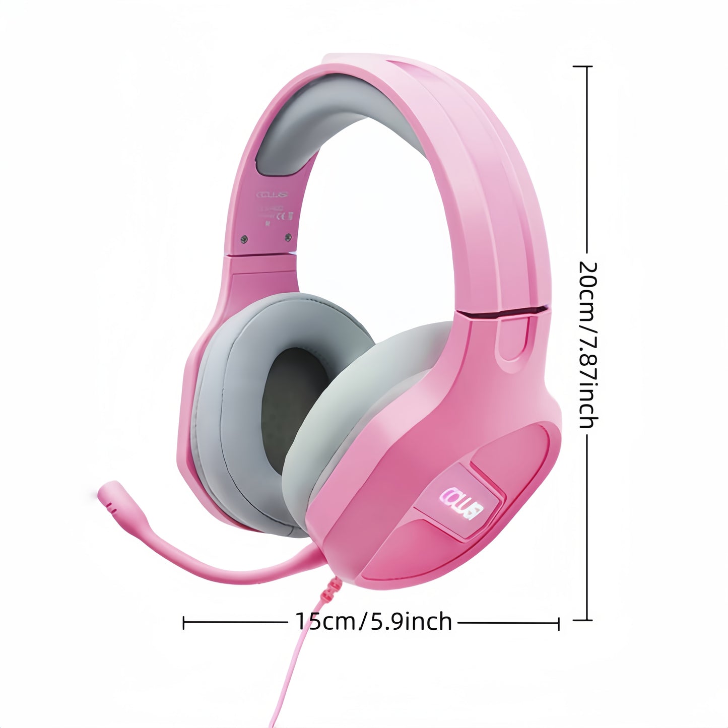 Colusi Wired Gaming Headset with Microphone, PS4/PS5/Xbox/Switch/Laptop Compatible, Low Latency Surround Sound, Noise Isolating Closed-Back Headphones, - Plug & Play, Volume Control & Adjustable Headband for PC Gaming