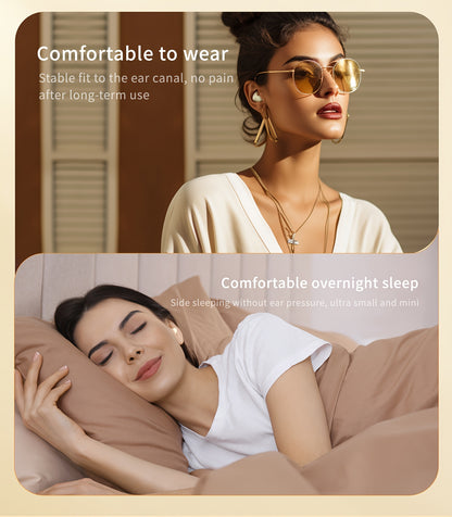 2 Pairs Of In Ear Wireless Wireless Earbuds, Invisible Mini Sleep Earbuds, Long Battery Life, Comfortable To Wear, High Fidelity Sound Quality, Intelligent Noise Reduction, Bass Loop, Touch Control, Digital Display Screen, Of