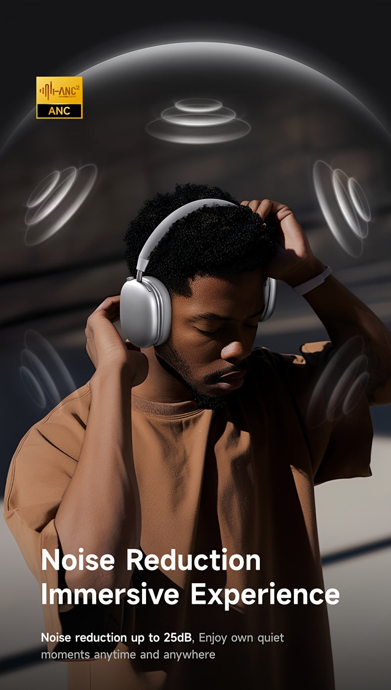 Picun F5 Hybrid ANC Wireless Headphones with 45dB Noise Cancellation, Wireless 5.4 Low-Latency, Spatial Audio, Hybrid ANC/Passive Mode, -C/, Compatible with PC/Laptop/Tablet/Skiing Headphones, 3.5mm Cable & Built-in Mic