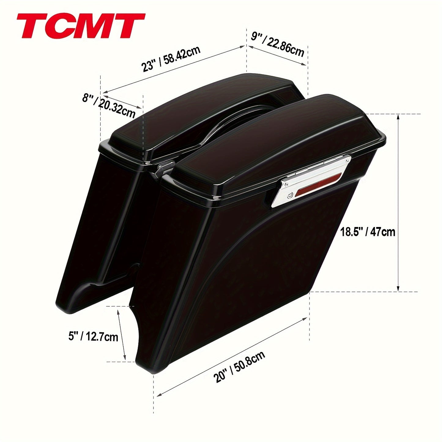 TCMT 5" Stretched Saddlebags Fit For Street Electra Glide Road King Ultra Classic Touring 1993-2013