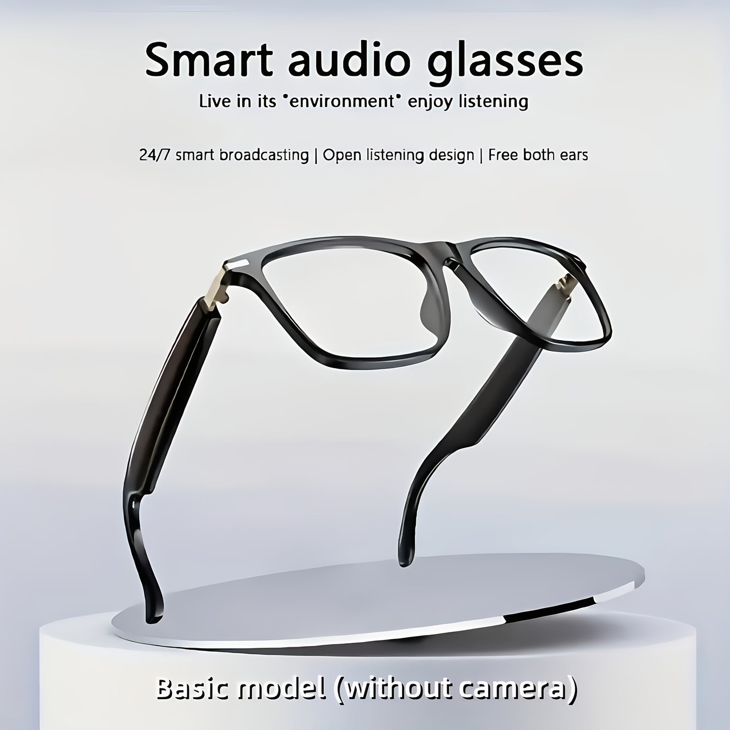 1080P Video Glasses with Real-Time Translation, 160 Languages, High-Definition Audio & 4K Motion Recording, Noise Reduction, Wireless Call, Wireless, Magnetic Charging - USB Rechargeable for TV, Mobile Phones, Laptops, Cyclin
