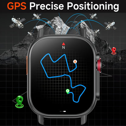 COIUSOR New 2, 01-inch GPS Smartwatch, GPS Location, Wireless Calling and SMS Alerts, Compass, Altitude, Pressure, IP68, 100 Sports Modes Fitness Tracking Smartwatch, Suitable for IOS and Android Phones, Suitable for Men and