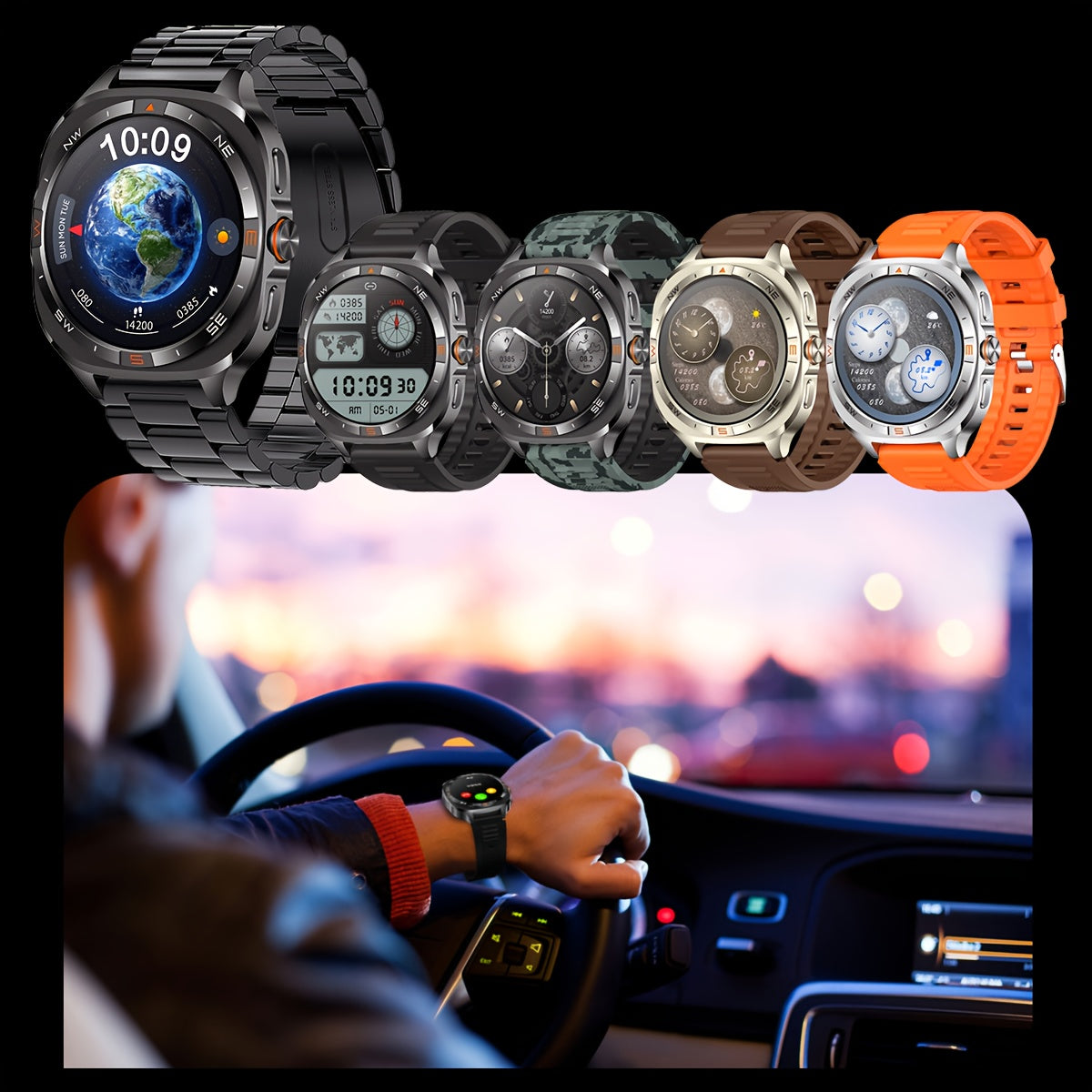 COIUSOR GPS Sports Watch, Large Battery, Built-in GPS, Wireless Call SOS High-Quality Swimming Smartwatch, Suitable for Men, Compass, Altitude, Barometric Pressure, 100+ Sports Modes, Step Counter, Distance, Calorie Fitness T