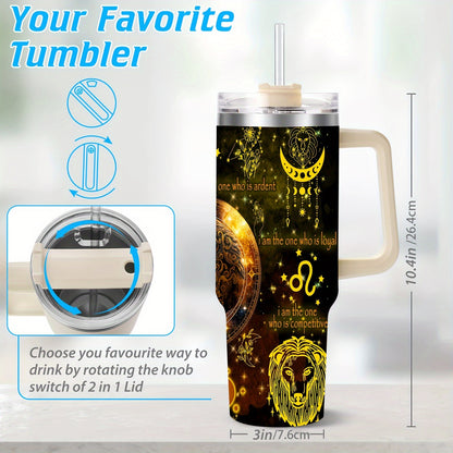 40oz Constellation-Themed Stainless Steel Tumbler with Lid - Double Wall Insulated, Break-Resistant Water Bottle for All Seasons - Perfect for Outdoor Adventures & Holiday Gifts, Vacuum Insulated, Summer Winter Drinkware, Bes