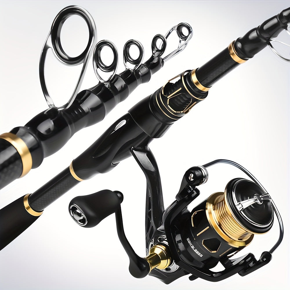 PROBEROS Fishing Rod Reel Combo Kit -Spinning Reel, 1.8m-2.4m/5.9ft-7.9ft Pole, Line, Lure, Hooks - Full Set with Storage Bag