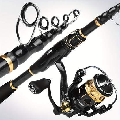 PROBEROS Fishing Rod Reel Combo Kit -Spinning Reel, 1.8m-2.4m/5.9ft-7.9ft Pole, Line, Lure, Hooks - Full Set with Storage Bag