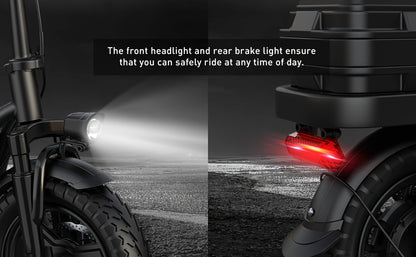 Peak Power 740W Adult Electric Scooter with Seat, 48V10/15AH Lithium Battery, 10 Shock Absorption, 14-Inch Tubeless Protective Tires, Dual Disc Brakes