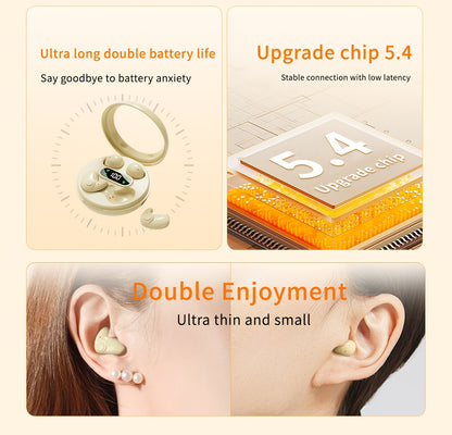 2 Pairs Of In Ear Wireless Wireless Earbuds, Invisible Mini Sleep Earbuds, Long Battery Life, Comfortable To Wear, High Fidelity Sound Quality, Intelligent Noise Reduction, Bass Loop, Touch Control, Digital Display Screen, Of