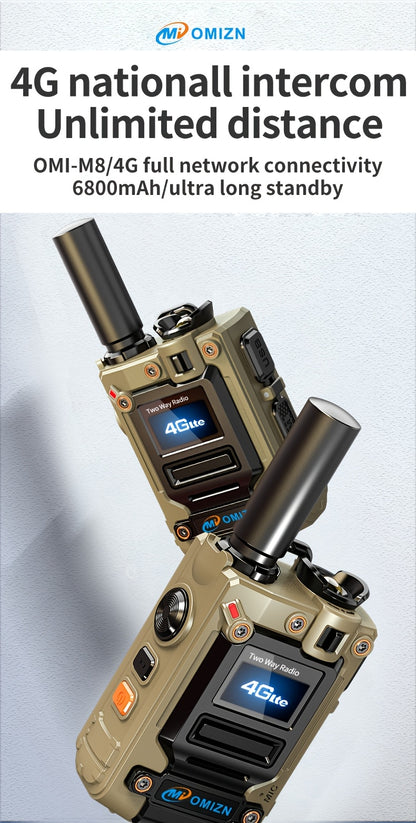 Global Walkie Talkie 5000 Km Real-Time Call, Two-Way Radio PTT with Flashlight, Aluminum Alloy Body, Includes 2.4G/3G/4G/5G and Other Functions, Rechargeable Battery, 172 Countries Coverage, Portable Wireless Mobilizer for Hi