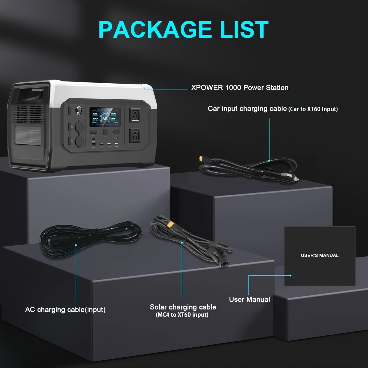CTOLITY 1600W Portable Power Station, Equipped with a 200W Solar Panel, 1024Wh Lithium Iron Battery, 1-Hour Fast Charging, UPS Function, Suitable for Home Power Backup, Camping And Rvs, Portable Charger Power Bank Bank, Emerg