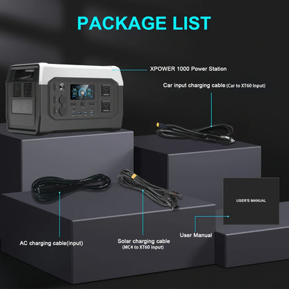 CTOLITY 1600W Portable Power Station, Equipped with a 200W Solar Panel, 1024Wh Lithium Iron Battery, 1-Hour Fast Charging, UPS Function, Suitable for Home Power Backup, Camping And Rvs, Portable Charger Power Bank Bank, Emerg