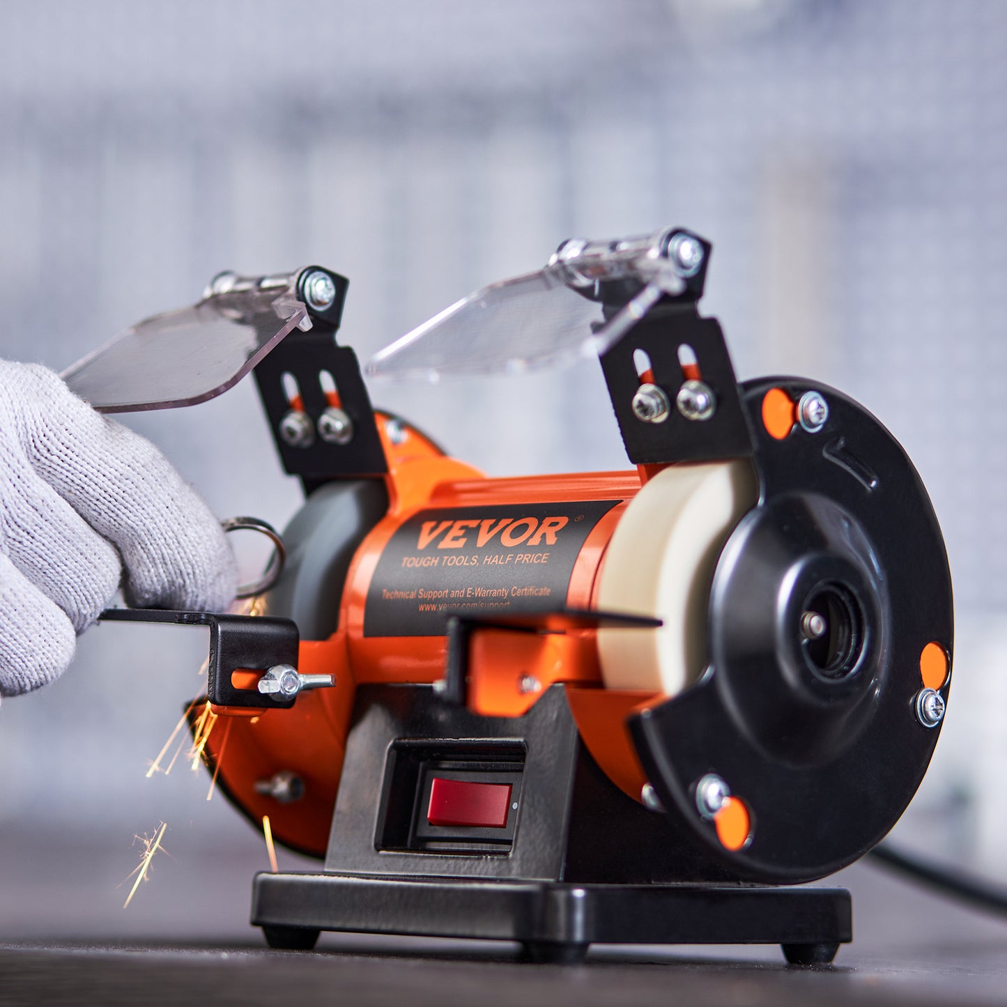 VEVOR Bench Polisher & Buffing Machine for Metal/Jewelry/Wood - With Wool & Abrasive Wheels, 100 Tools, 3590RPM