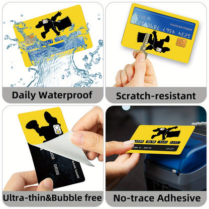 4-Pack PVC Credit Card Skins, Simple Style, Waterproof, Anti-Scratch, Anti-Fingerprint, Removable Self-Adhesive Decorative Stickers for Credit, Debit, and Transit Cards