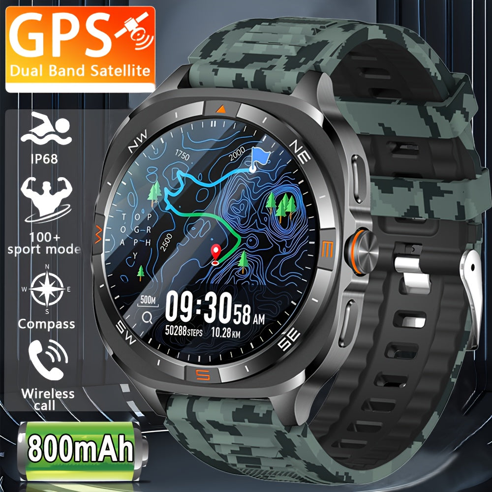 COIUSOR GPS Sports Watch, Large Battery, Built-in GPS, Wireless Call SOS High-Quality Swimming Smartwatch, Suitable for Men, Compass, Altitude, Barometric Pressure, 100+ Sports Modes, Step Counter, Distance, Calorie Fitness T