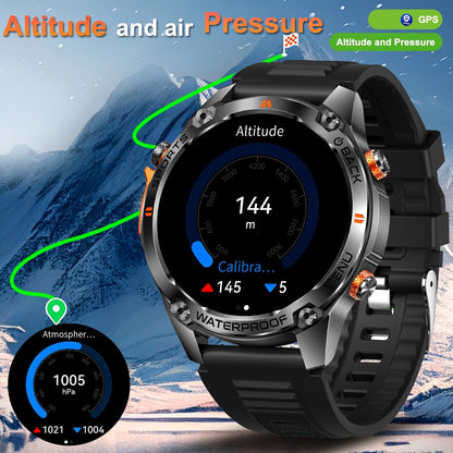 COIUSOR GPS Smartwatch for Men & Women - 1.46" AMOLED HD Display, Wireless Calls & SMS Alerts, Dual-Band L1+L5 GPS, Compass, Altitude, 5 Sports Modes, Magnetic Charging, High Quality, Compatible with for Iphone & Android, Tac