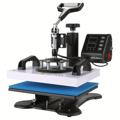 650W 12"x10" Heat Press with Dual Heating Tubes, 360° Rotation, Digital LCD Controller, Adjustable Pressure - Ideal for T-Shirts, Canvas Bags, Coasters, Pillowcases - Insulated Design for Safe Use