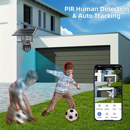 1pc 5MP Smart Solar CCTV, AI Home Monitor with Fall Alert & Emergency Call, Two-Way Talk, Night Vision, Cloud Service – Easy Setup for Bedroom, Bathroom, Living Room, Hall