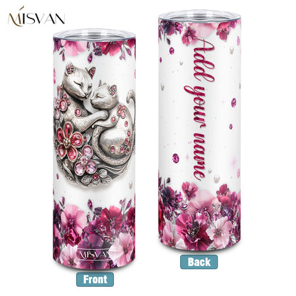 1pc Customized Name Stainless Steel Tumbler | 20oz/22oz/40oz Insulated Water with Lid, Reusable, Round Shape, 304 Stainless Steel, Ideal for Easter, Thanksgiving, Father'S Day, Mother'S Day, Graduation, White Diamond Butterfl